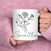 誕生カスタム花と名前提案，誕生日 コーヒーマグカップ