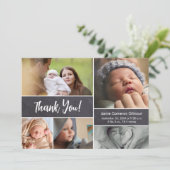 誕生カスタム赤ちゃんシャワーStatフォトコラージュ サンキューカード (スタンド正面)