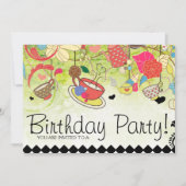 誕生カラフル日パーティーシャワー招待状 招待状 (正面)