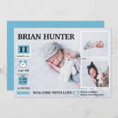 誕生グラフの発生の発表 招待状 (正面/裏面)