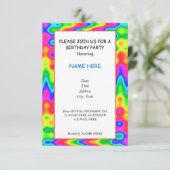 誕生サイケデリック日パーティーの招待カード 招待状 (スタンド正面)