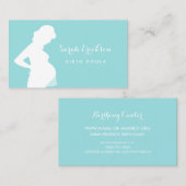 誕生シンプルドゥラ妊婦シルエット 名刺 (正面/裏面)