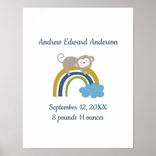 誕生スタツレインボーホー新生児ボーイ ポスター (正面)