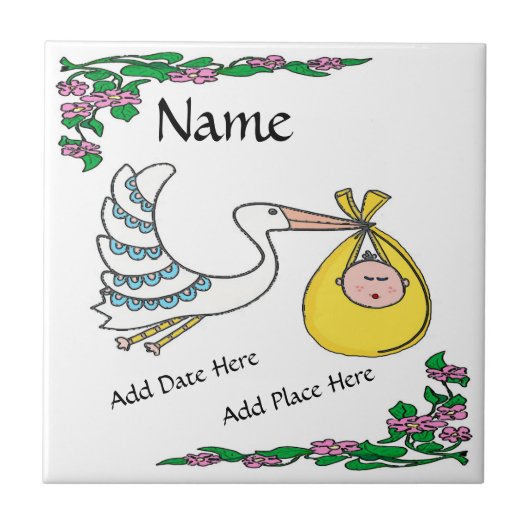 誕生タイル、オランダルック、パーソナライズ タイル (正面)