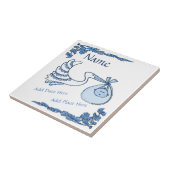 誕生タイル、青いオランダルック、パーソナライズ タイル (側面)