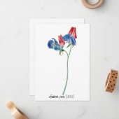 誕生デイトフラワースイートピー(4月) ノートカード (正面/裏面インサイチュ)
