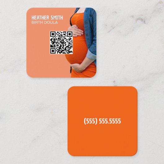 誕生ドカスタムウラQR スクエア名刺 (正面/裏面)