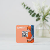 誕生ドカスタムウラQR スクエア名刺 (スタンド正面)