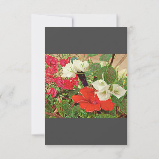 誕生パーソナライズされたデイレッドハイビスカスウォーターカラー カード (裏面)