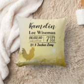 誕生パーソナライズされたピローサニーモーニングファーム数 クッション (ブランケット)