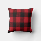 誕生パーソナライズされたピロー赤バッファロープレイドベア クッション (裏面)