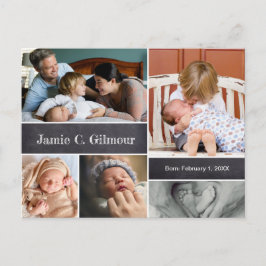 誕生パーソナライズされた発表2番目のベビー写真 案内ポストカード