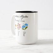 誕生パーソナライズされた花ギフトおばあちゃんの庭 ツートーンマグカップ (正面左)