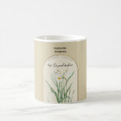 誕生パーソナライズされた花月12月水仙 コーヒーマグカップ (中央)