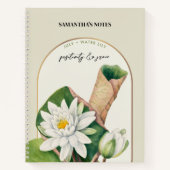 誕生パーソナライズされた花月7月ウォーターリリー ノートブック (正面)