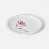 誕生パーソナライズされた花皿、水彩花 ペーパープレート (アングル)