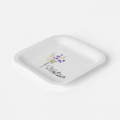 誕生パーソナライズされた花、水彩花リングや輪 ペーパープレート (傾斜あり)