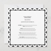 誕生パーティーの白黒スポット 招待状 (裏面)