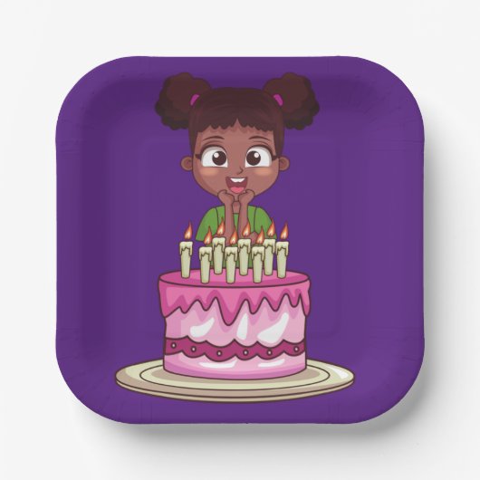 誕生パーティー(アフリカ系アメリカ人) ペーパープレート (正面)