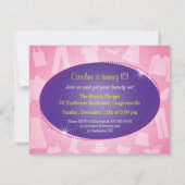 誕生ファッショニスタ日パーティーの招待 招待状 (裏面)