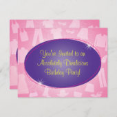 誕生ファッショニスタ日パーティーの招待 招待状 (正面/裏面)