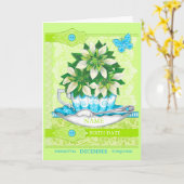 誕生フラワーと宝石12月ワードゲームカード カード (黄色い花)