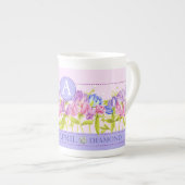 誕生フラワーアンドジェムエイプリルボーン中国マグ ボーンチャイナマグカップ (正面右)