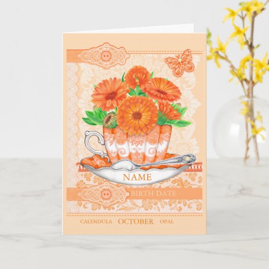 誕生フラワーアンドジェムオバーワードゲームカード カード (黄色い花)