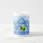 誕生フラワーアンドジェムシーブンバーンズ中国マグ ボーンチャイナマグカップ (正面)