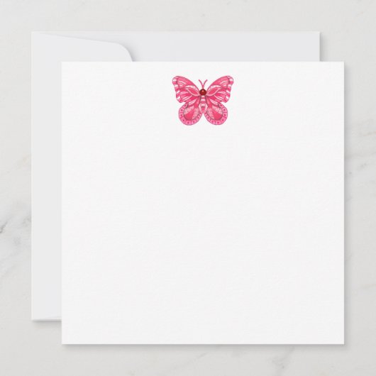 誕生フラワーアンドジェムジュンティーカップカード 招待状 (裏面)