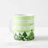 誕生フラワーアンドジェムストライプムグメイ コーヒーマグカップ (正面左)