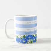 誕生フラワーアンドジェムストライプムグ9月 コーヒーマグカップ (左)