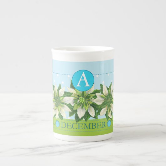 誕生フラワーアンドジェムディブンボーン中国マグカップ ボーンチャイナマグカップ (正面)