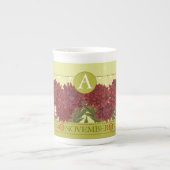 誕生フラワーアンドジェムノヴェンバーボーン中国マグ ボーンチャイナマグカップ (正面)