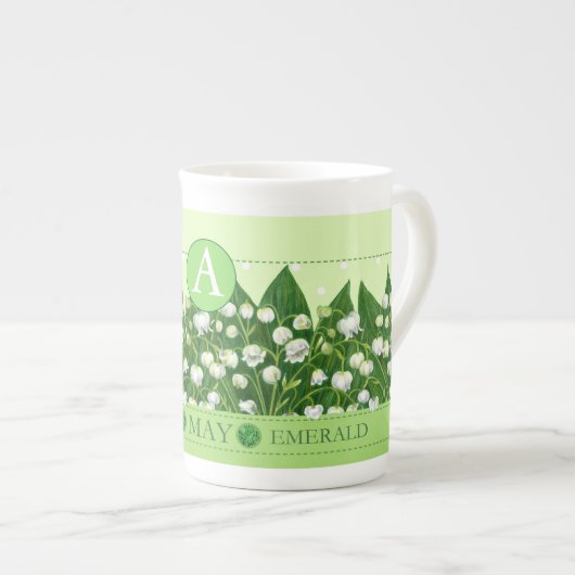 誕生フラワーアンドジェムメイボーン中国マグ ボーンチャイナマグカップ (正面右)