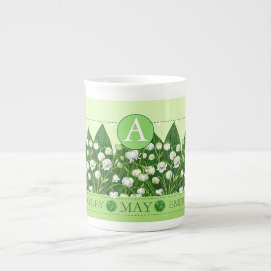 誕生フラワーアンドジェムメイボーン中国マグ ボーンチャイナマグカップ (正面)