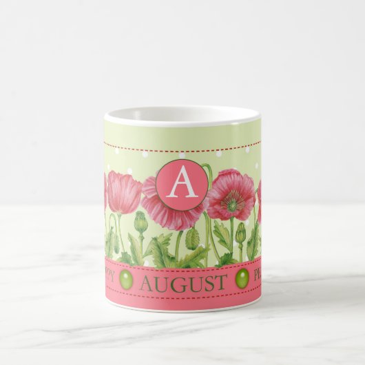 誕生フラワーアンドジェム威厳があるクラシックマググ コーヒーマグカップ (中央)