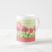 誕生フラワーアンドジェム威厳があるボーン中国マグカップ ボーンチャイナマグカップ (正面右)