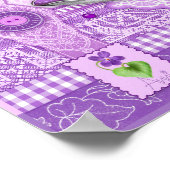 誕生フラワーアンドジェム2月ティーカップポスター ポスター (角)