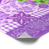 誕生フラワーアンドジェム2月バードケージポスター ポスター (角)