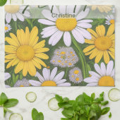 誕生フラワーエイプリルデイジーキッチンタオル キッチンタオル (折り畳み)