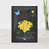 誕生フラワーマーチチョークパーソナライズされたカード カード (正面)