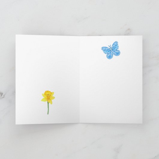 誕生フラワーマーチチョークパーソナライズされたカード カード (内部)