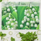 誕生フラワーメイ・リリー・オブ・ザ・バレー キッチンタオル (折り畳み)