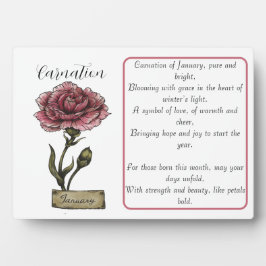 誕生フラワー1月誕生日カーネーション フォトプラーク