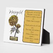 誕生フラワー10月誕生日マリゴールド フォトプラーク (側面)