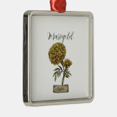 誕生フラワー10月誕生日マリゴールド メタルオーナメント (右)