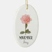 誕生フラワー11月誕生日牡丹ピンク セラミックオーナメント (右)