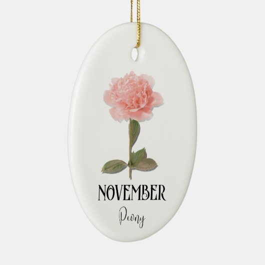 誕生フラワー11月誕生日牡丹ピンク セラミックオーナメント (右)