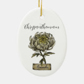 誕生フラワー11月誕生日菊 セラミックオーナメント (裏面)